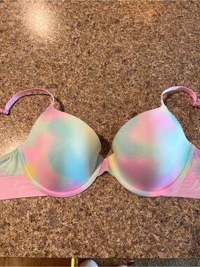 Victoria's Secret Pastel Tie-Dye Push-Up Bra - Pink & Mint